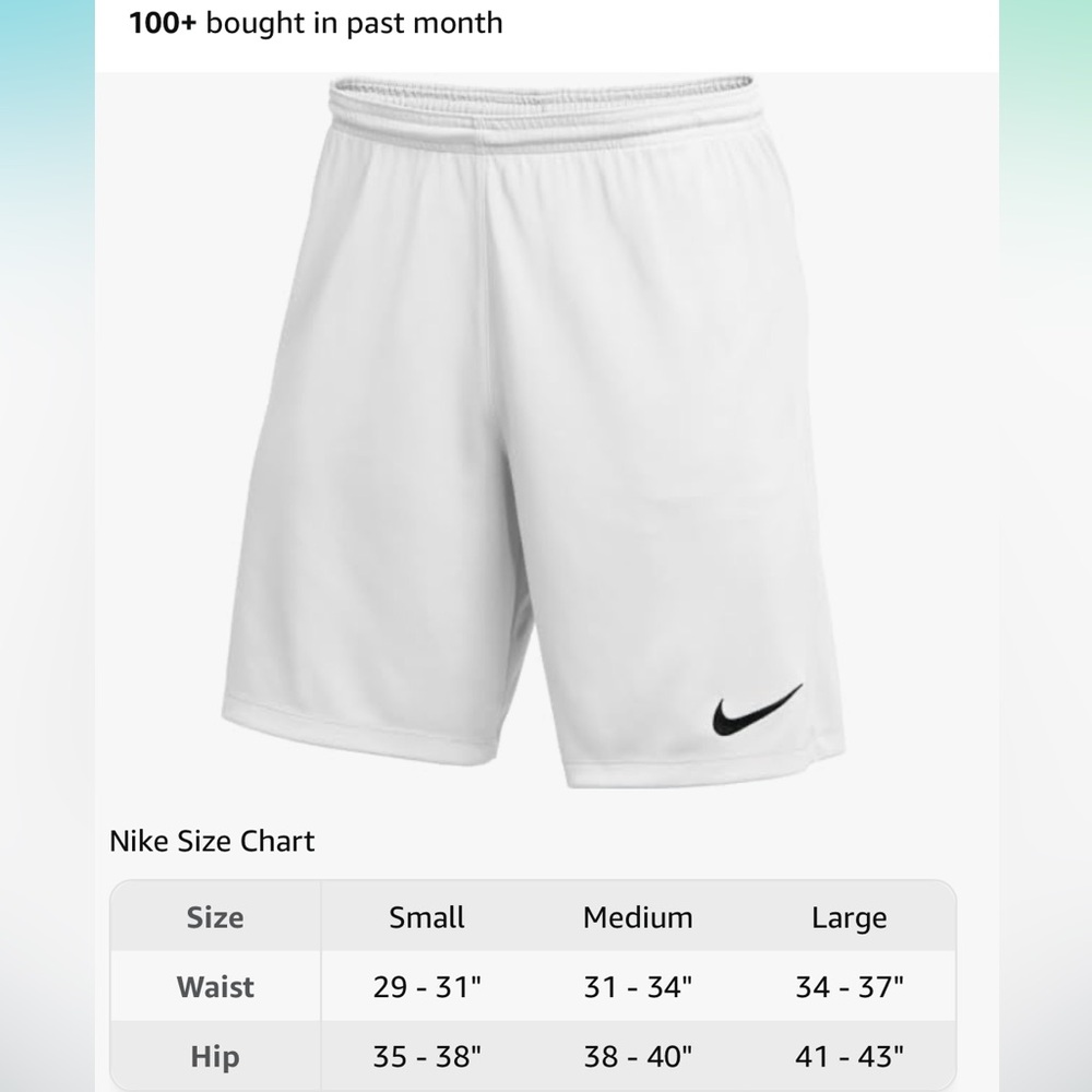 NWT Nike Park III Shorts